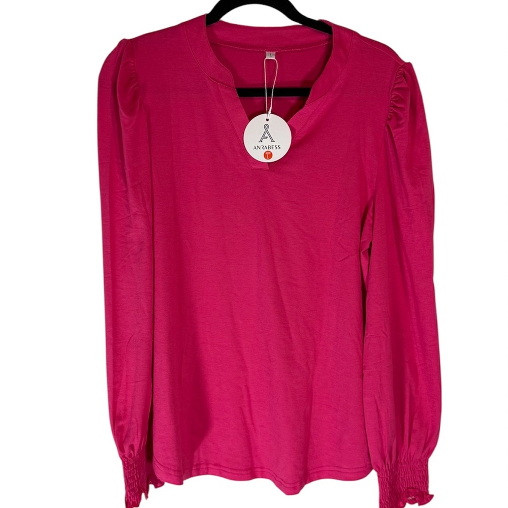 Women's Pink Long Sleeve Top